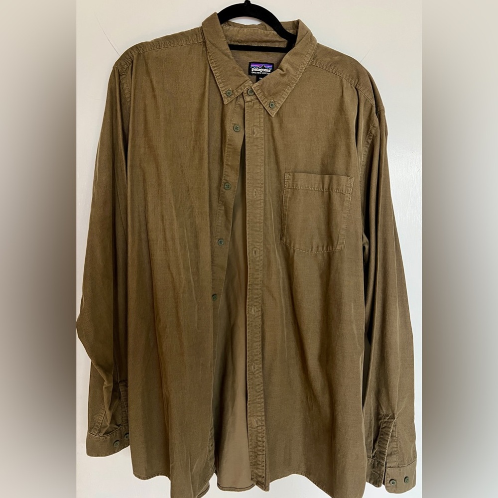 Patagonia Long-Sleeved Micro Cord Shirt - XXL - Marsh Olive